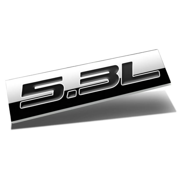 Black 1x 3D Chrome Finish Metal 5.3L Emblem Alloy Badge Sticker Black 1x 3D Chrome Finish Metal 5.3L Emblem Alloy Badge Sticker